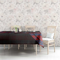 Scotland Tablecloth with Red Blue Tartan Pattern with Unicorn Illustration Saltire Flag and Where Tartan Meets Myth Quote Design - Wonder Print Shop