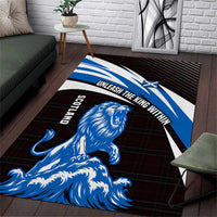 Scotland Lion Area Rug with Blue and White Saltire and Tartan Pattern - Wonder Print Shop