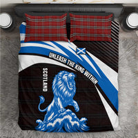 Scotland Lion Bedding Set with Blue and White Saltire and Tartan Pattern - Wonder Print Shop