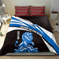 Scotland Lion Bedding Set with Blue and White Saltire and Tartan Pattern - Wonder Print Shop