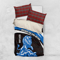 Scotland Lion Bedding Set with Blue and White Saltire and Tartan Pattern - Wonder Print Shop