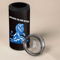 Scotland Lion 4 in 1 Can Cooler Tumbler with Blue and White Saltire and Tartan Pattern - Wonder Print Shop