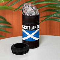 Scotland Lion 4 in 1 Can Cooler Tumbler with Blue and White Saltire and Tartan Pattern - Wonder Print Shop