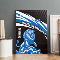 Scotland Lion Canvas Wall Art with Blue and White Saltire and Tartan Pattern - Wonder Print Shop