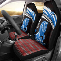 Scotland Lion Car Seat Cover with Blue and White Saltire and Tartan Pattern - Wonder Print Shop