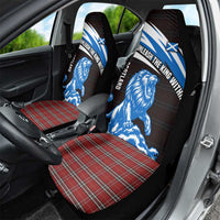Scotland Lion Car Seat Cover with Blue and White Saltire and Tartan Pattern - Wonder Print Shop