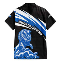 Scotland Lion Family Matching Mermaid Dress and Hawaiian Shirt with Blue and White Saltire and Tartan Pattern - Wonder Print Shop