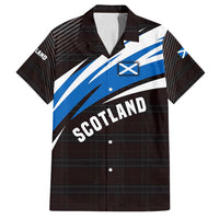 Scotland Lion Family Matching Summer Maxi Dress and Hawaiian Shirt with Blue and White Saltire and Tartan Pattern - Wonder Print Shop