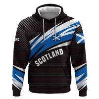 Scotland Lion Hoodie with Blue and White Saltire and Tartan Pattern - Wonder Print Shop
