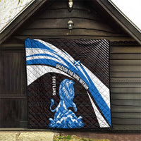 Scotland Lion Quilt with Blue and White Saltire and Tartan Pattern - Wonder Print Shop