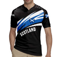 Scotland Lion Rugby Jersey with Blue and White Saltire and Tartan Pattern - Wonder Print Shop