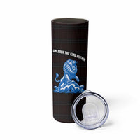 Scotland Lion Skinny Tumbler with Blue and White Saltire and Tartan Pattern - Wonder Print Shop