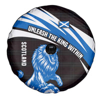 Scotland Lion Spare Tire Cover with Blue and White Saltire and Tartan Pattern - Wonder Print Shop