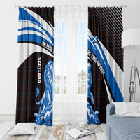 Scotland Lion Window Curtain with Blue and White Saltire and Tartan Pattern - Wonder Print Shop