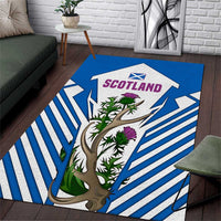 Scotland Thistle and Saltire Area Rug with Blue and White National Design - Wonder Print Shop