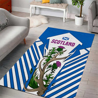 Scotland Thistle and Saltire Area Rug with Blue and White National Design - Wonder Print Shop