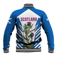 Scotland Thistle and Saltire Baseball Jacket with Blue and White National Design - Wonder Print Shop