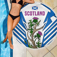 Scotland Thistle and Saltire Beach Blanket with Blue and White National Design - Wonder Print Shop