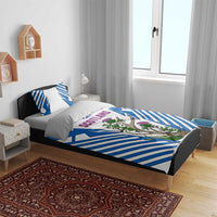 Scotland Thistle and Saltire Bedding Set with Blue and White National Design - Wonder Print Shop