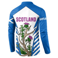 Scotland Thistle and Saltire Button Sweatshirt with Blue and White National Design - Wonder Print Shop