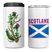 Scotland Thistle and Saltire 4 in 1 Can Cooler Tumbler with Blue and White National Design - Wonder Print Shop