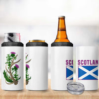 Scotland Thistle and Saltire 4 in 1 Can Cooler Tumbler with Blue and White National Design - Wonder Print Shop
