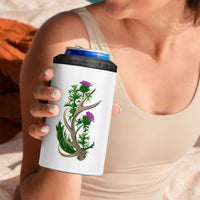 Scotland Thistle and Saltire 4 in 1 Can Cooler Tumbler with Blue and White National Design - Wonder Print Shop