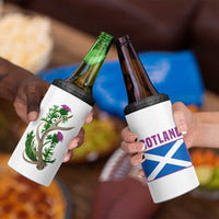 Scotland Thistle and Saltire 4 in 1 Can Cooler Tumbler with Blue and White National Design - Wonder Print Shop