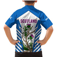 Scotland Thistle and Saltire Family Matching Mermaid Dress and Hawaiian Shirt with Blue and White National Design - Wonder Print Shop