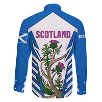 Scotland Thistle and Saltire Family Matching Tank Maxi Dress and Hawaiian Shirt with Blue and White National Design - Wonder Print Shop