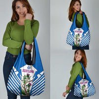 Scotland Thistle and Saltire Grocery Bag with Blue and White National Design - Wonder Print Shop