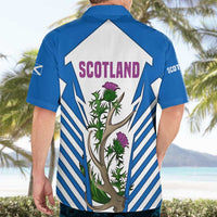 Scotland Thistle and Saltire Hawaiian Shirt with Blue and White National Design - Wonder Print Shop