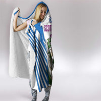 Scotland Thistle and Saltire Hooded Blanket with Blue and White National Design - Wonder Print Shop