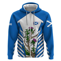 Scotland Thistle and Saltire Hoodie with Blue and White National Design - Wonder Print Shop