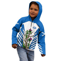 Scotland Thistle and Saltire Kid Hoodie with Blue and White National Design - Wonder Print Shop