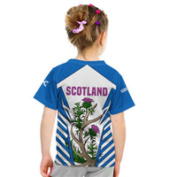 Scotland Thistle and Saltire Kid T Shirt with Blue and White National Design - Wonder Print Shop