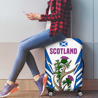 Scotland Thistle and Saltire Luggage Cover with Blue and White National Design - Wonder Print Shop