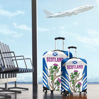 Scotland Thistle and Saltire Luggage Cover with Blue and White National Design - Wonder Print Shop