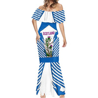 Scotland Thistle and Saltire Mermaid Dress with Blue and White National Design - Wonder Print Shop