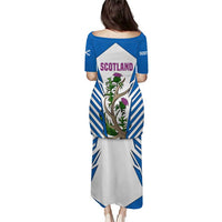 Scotland Thistle and Saltire Puletasi with Blue and White National Design - Wonder Print Shop