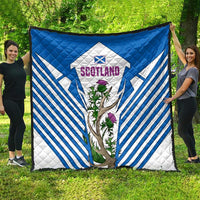 Scotland Thistle and Saltire Quilt with Blue and White National Design - Wonder Print Shop