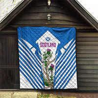 Scotland Thistle and Saltire Quilt with Blue and White National Design - Wonder Print Shop