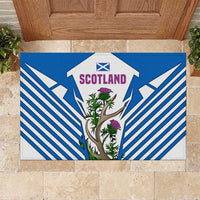 Scotland Thistle and Saltire Rubber Doormat with Blue and White National Design - Wonder Print Shop