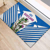 Scotland Thistle and Saltire Rubber Doormat with Blue and White National Design - Wonder Print Shop