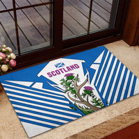 Scotland Thistle and Saltire Rubber Doormat with Blue and White National Design - Wonder Print Shop