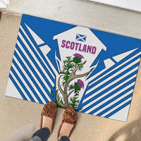 Scotland Thistle and Saltire Rubber Doormat with Blue and White National Design - Wonder Print Shop