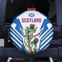 Scotland Thistle and Saltire Spare Tire Cover with Blue and White National Design - Wonder Print Shop