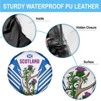 Scotland Thistle and Saltire Spare Tire Cover with Blue and White National Design - Wonder Print Shop