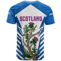 Scotland Thistle and Saltire T Shirt with Blue and White National Design - Wonder Print Shop