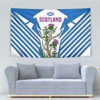 Scotland Thistle and Saltire Tapestry with Blue and White National Design - Wonder Print Shop
